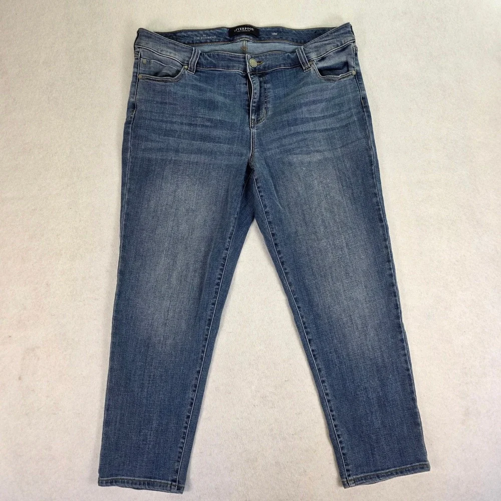 Liverpool Los Angeles‎ Slim Boyfriend Jeans 18W Conway Blue LY5057CH4 Womens